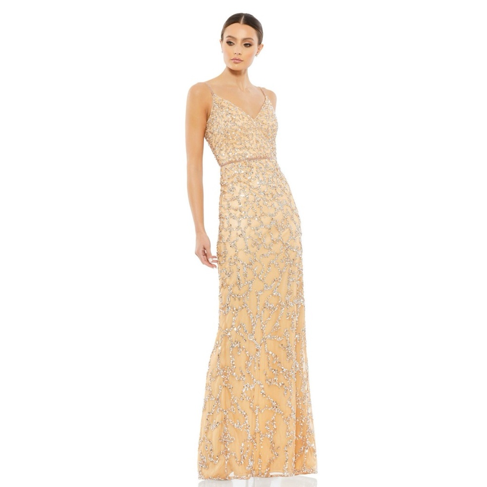 Mac Duggal 5481 Back Slit Sequin Dress